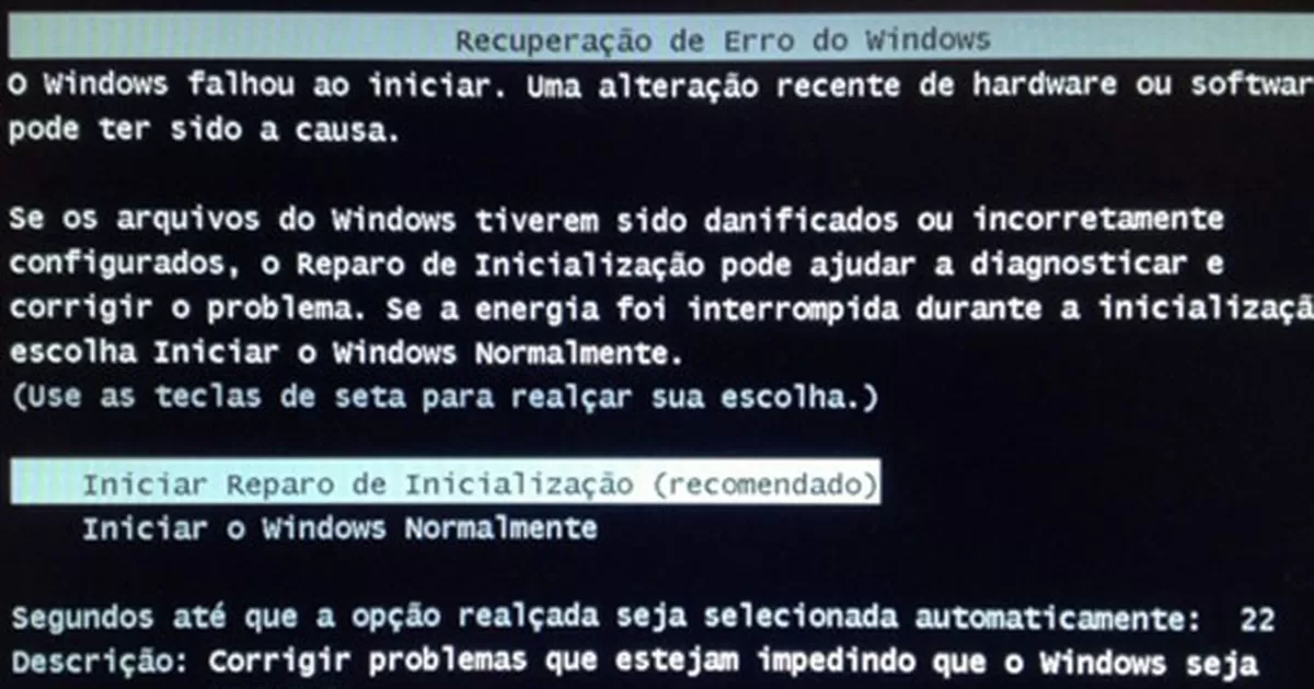 Soluções para problemas de falha de hardware durante inicialização