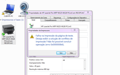Soluções para problemas de impressão em rede